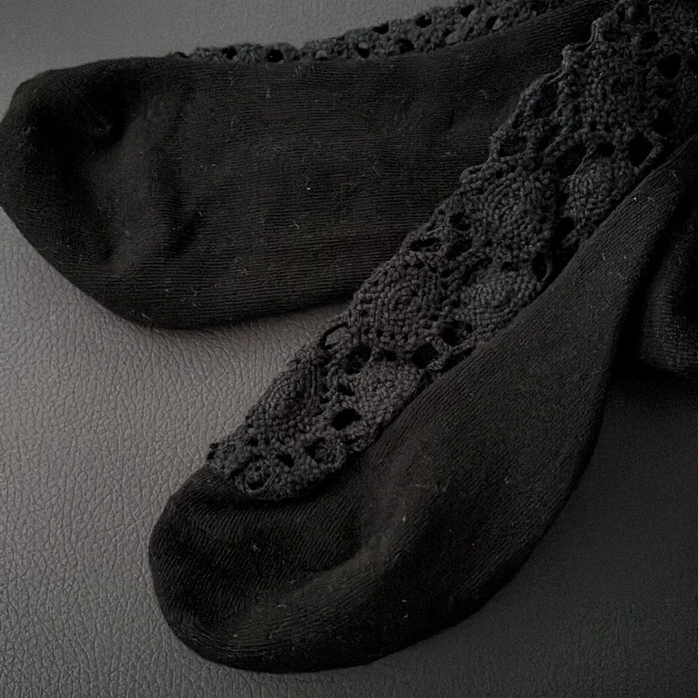 Free People Rubies Crochet Socks in black